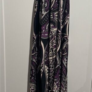 Alyn Paige Purple and Black Paisley Maxi Dress